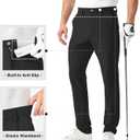 FAIABLE Men's Golf Pants 30"/32" Quick Dry Lightweight Classic Fit Casual Suit Stretch Dress Pants with 6 Pockets for Work (40W x 30L, Black)
