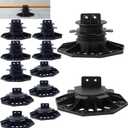 12PACK Adjustable Deck Support Pedestal, 1-3/16'' to 2-3/4'' Height, Deck Foundation Support Base (Black)
