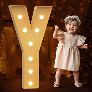 3FT Marquee Light Up Letters, Large Light Up Letters for Baby Shower Party Backdrop Decor, Marquee Letters for Birthday Wedding Engagement Party Decorations, Letter Y