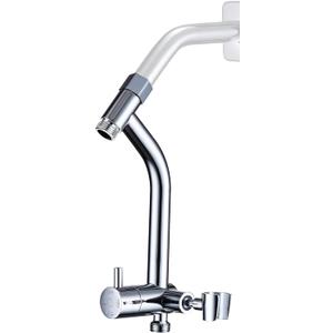 G-Promise All Metal Shower Diverter with Low Handheld Holder, 3-Way Diverter Valve with Pause Mode for Handheld and Fixed Shower Head, 4-Settings Universal Bathing System Replacement Part(Chrome)