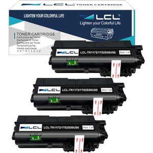 LCL TK-1172 TK1172 Black Toner Cartridge Replacement for Kyocera TK 1172 TK-1172 for EcoSys M2040dn M2540d M2540dw M2640idw Printers (7200 Pages, Pack of 3)