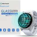 2 x Poyiccot Compatible with Fenix 8 43mm Screen Protector, Tempered Glass Screen Protector Waterproof HD Clear Film Compatible for Garmin Fenix 8 43mm Accessories, 3Pack