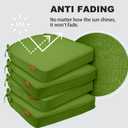 Pcinfuns Outdoor Chair Cushions Set of 4, Thick 19" x 19" x 3" Cushion for Patio Furniture, Round Corner Patio Chair Pads with Ties, Memory Foam Outdoor Seat Cushions, Grass Green