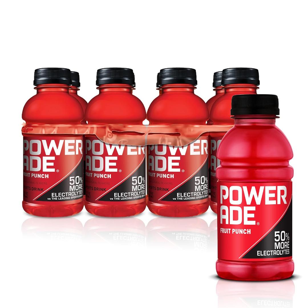 3 x POWERADE Fruit Punch Bottles, 12 fl oz, 8 Pack (EXP 01/15/26)