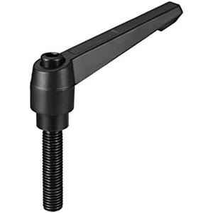 Pack Of 2 uxcell M12 x 50mm Handle Adjustable Clamping Lever Thread Push Button Ratchet Male Threaded Stud Knobs Quick Release Screw Handles Bolts with Locking Lever Black