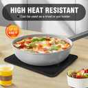 Walfos XXL Silicone Trivet 16 Inch and Trivets Mats 12 Inch, Trivets for Hot Pots and Pans, Heat Resistant Pot Holders Hot Pads for Kitchen Quartz Countertops, Hot Dishes, 6 Pack