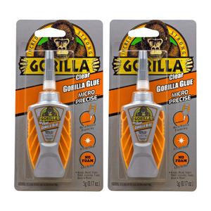 Gorilla Glue Micro Precise Clear Glue, 5 Gram (Pack of 2) - Crystal Clear, All Purpose, and Water Resistant