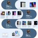 2 x Samsung Wireless Charger Fast Charging Pad 15W Magnetic Charger for Samsung Galaxy S25 Edge/S24/S23/S22/S21/S20/Pixel 10/9a/8a/8,MagSafe Charger Stand with 20W Charger Block for iPhone 17/16/15/14/13