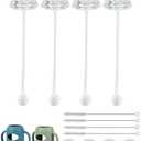 Sippy Cup Conversion Kit with Silicone Sleeves for Dr Browns Narrow and Narrow Glass Baby Bottle 4oz, Weighted Straw Replacement Kit with Soft Straw Top and Handle,4-Pack，6m+