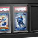 3-Slot Wooden Graded Card Display Case, Wall-Mount & Tabletop Frame for Sports & TCG Cards, Compatible with PSA, CGC, TAG Slabbed Holders