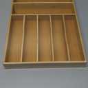 Silverware Organizer Kitchen Drawer Organizer Utensil Organizer Bamboo Silverware Holder Cutlery Organizer in Drawer Flatware Organizer Tray (7 slots, Natural)