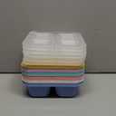 6 Pack Bento Box, 4 Compartment Lunchable Snack Containers with Lids for Meal Prep, School, Travel, Reusable Divided Lunch Food Container for Adults, Kids, Toddlers