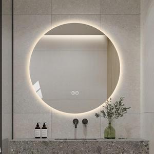 LAIYA 28 Inch Round LED Bathroom Mirror Frameless Backlit Anti-Fog Dimmable