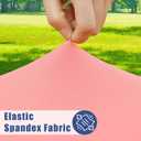 Moosfor Round Spandex Tablecloth, Elastic Fitted Waterproof Tablecloths for 36"-44" Tables, Stretch Washable Picnic Table Cover for Camping, Dining, Indoor and Outdoor,Coral Red