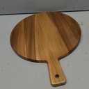 Acacia Wood Round Cutting Boards for Kitchen, 16.5''x13'' Large Wooden Cutting Board with Handle for Meat Pizza, Decorative Charcuterie Serving Board Chopping Board for Counter Dining Room