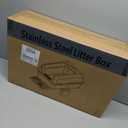 Stainless Steel Cat Litter Box with High Sides and Scoop, 5.28 Gal Metal Litter Box for Cats Less Than 22lbs, Easy Clean Cat Box