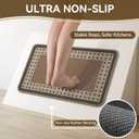 Kitchen Mats for Floor, 17''x30''+17''x47''Kitchen Rugs Set of 2, Washable Absorbent Kitchen Mat Non Slip, Braided Kitchen Runner Rug, Kitchen Sink Rug, Brown