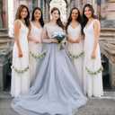 6 Pcs Wedding Floral Hoop Wreath Bridesmaid Bouquet Artificial Babys Breath Flower Wreath for Bridesmaids Wedding Party Decoration(White)