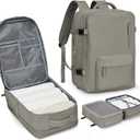 WONHOX Large Travel Backpack Carry on Flight Approved Laptop Work Business Backpack for Women Men Mochila de Viaje (B10-greybrown)