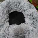 JOLLYVOGUE Small Dog & Cat Beds for Indoor Cats - 20 inches Calming Donut Dog Bed for Kittens & Puppies, Washable Round Fluffy Plush Faux Fur Pet Beds (Smoke Grey)