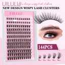 Natural Wispy Lash Clusters Kit 10-18mm Mix D Curl DIY Extension Eye Lashes False Wispy EyeLash Cluster with Bond & Seal, Glue Remover, Tweezers(U14 Lash Kits)