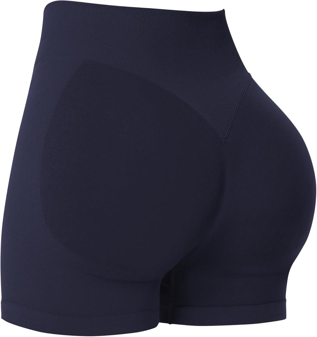Sunzel Women's Seamless Scrunch Butt Biker Shorts  High Waisted Booty Lifting Workout Yoga Gym Shorts with Tummy Control (M)
