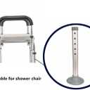 Foot Tube and Suction Cup Tips, for Toilet Safety Rail and Shower Chair Bench Bath Stool, Replacement Suction Cups Tips and Aluminum Tubes, 5 Height Adjustable Leg Tube Accessories
