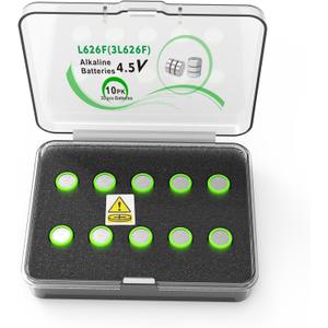 10-Pack 3AG4 / 3LR626 / 3x377 Replacement Batteries 4.5V for Laser Training Cartridges, Boresighters, and Flashlights  High Performance, Long-Lasting Alkaline Cells