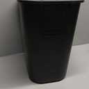 Deskside Plastic Wastebasket, Rectangular ,Black Premium, 7 Gallon