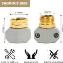 Hourleey Garden Hose Repair Kit, 2 Sets Aluminum Alloy Garden Hose End Mender, Male and Female Water Hose Repair Fittings, Fit 5/8" and 3/4" Connector, with 4 Extra Hose Washers