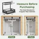Under Sink Organizer, 2 Pack Cabinet Organizer for Kitchen, Height Adjustable Pull Out Heavy Duty 2 Tier Metal Under Sink Storage for Bathroom Pantry (Black, 2 Pack)