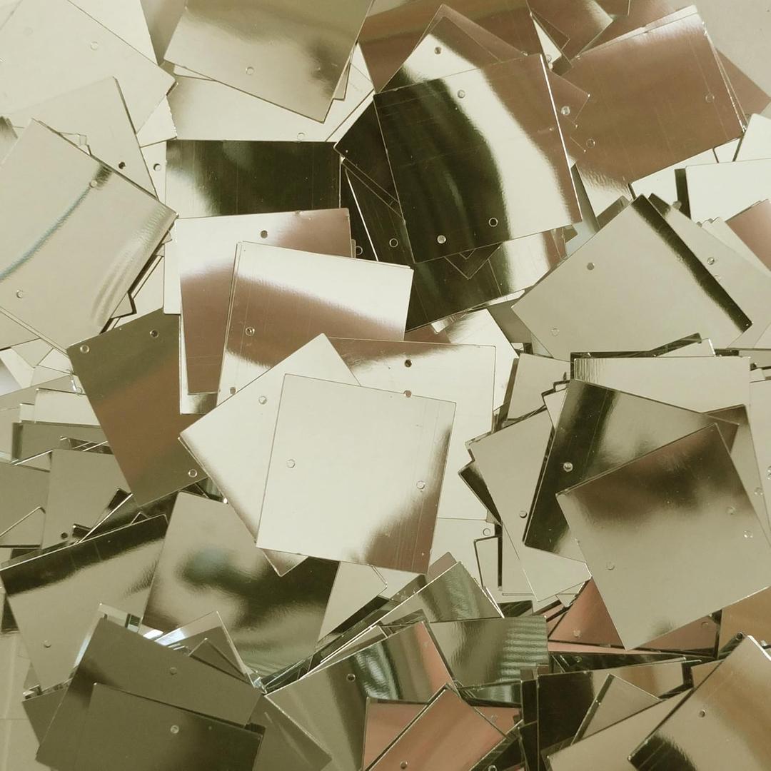 Gold Square Sequin Paillettes 25mm Metallic Embellishment Costume Craft