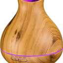 BZseed Aromatherapy Essential Oil Diffuser 550ml 12 Hours Wood Grain Aroma Diffuser with Timer Cool Mist Humidifier for Large Room, Home, Baby Bedroom, Waterless Auto Shut-off,7 Colors Lights Changing (Brown)