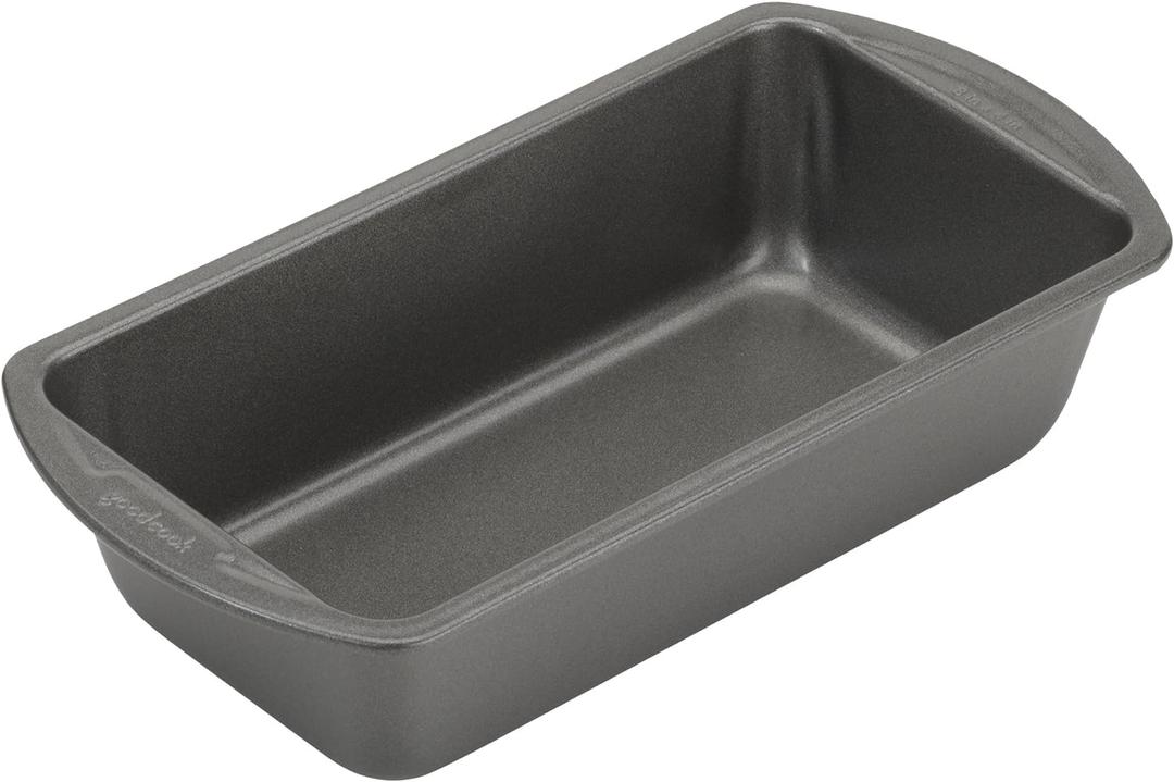 GoodCook Nonstick Loaf Pan Heavy-Duty Steel Bakeware with Easy-Clean Non-Stick Coating, Oven & Dishwasher Safe Pan for Meatloaf Breads Cakes Brownies Lasagnas Casseroles & More, 8 x 4-Inch, Gray