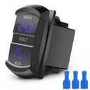 Linkstyle Double LED Digital Voltmeter, 12V Voltmeter Gauge, Dual Voltage Meter, Voltage Gauge Battery Monitor for Car
