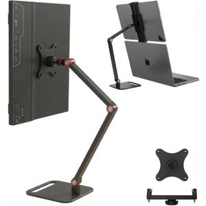Vertical Portable Monitor Stand for 4-17.3 Inch Screen, Tablet Stand Holder for iPad, Kindle, VESA Mount Monitor Stands, Universal Expandable Display Base Height Adjustable Up to 15.5''