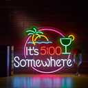24inch Its 5 00 O'clock Some Where Large Neon Sign for Wall Dcor Dimmable LED Man Cave Bar Beer Garage Neon Light Art Signs Decor(12V)