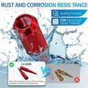 1/2"-20 Red Wheel Spike Lug Nuts, 32 PCS Lug Nut Accessories with 1 Socket Key, Thread Spiked 4.4" Long Closed End Nuts Compatible with Wrangler Cherokee Explorer