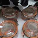 Encheng 32 oz Glass Jars With Airtight Lids And Leak Proof Rubber Gasket,Wide Mouth Mason Jars With Hinged Lids For Kitchen Canisters 1000ml, Glass Storage Containers 4 Pack