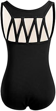 DANSHOW Tank Dance Leotards for Girls,Back M Straps 11-12Y, Black 