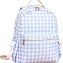 KCASCTIV Gingham Pattern Backpack, Pink and Blue Checkered, 34cm x 9cm, Large Capacity Suitable for Travel for Girls (blue)