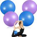 4 Pcs Small Exercise Pilates Ball Bulk 9 Inch Mini Yoga Balls Anti Burst and Slip for Stability, Fitness, Physical Therapy, Stretching & Core Workout at Home Gym Office Class