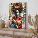 YKSKQCMT Black Girl Reading Wall Art Graffiti Girl Books Motivational Wall Decor Black Pride Pictures African American Girls Books Canvas Posters for Tween Girls Room Study Reading Room (24L"16W")