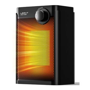 Lerat Electric Space Heater, Small Heater for Indoor Use, 1200W PTC Fast Heating Portable Heater, Overheat & Tip-Over Protection, Heating & Fan Modes for Bedroom, Office, Camping, Black