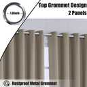 BONZER Waterproof Indoor/Outdoor Curtains for Patio - Thermal Insulated, Sun Blocking Grommet Blackout Curtains for Bedroom, Porch, Living Room, Pergola, Cabana, 2 Panels, 52 x 108 inch, Vintage Linen