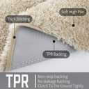 Yimobra Toilet Rugs U Shaped 24x20, Ultra Soft and Water Absorbent Bath Mats, Non Slip Fluffy Luxury Microfiber Contour Bath Rugs for Toilet, Dry Quick, Machine Washable, Light Beige and White