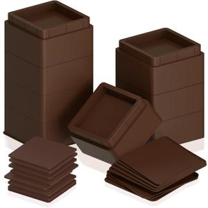 Utopia Bedding Bed Risers 2 Inch - Pack of 8 - Adjustable Furniture Risers 2 & 4 inch - Anti Slip Foam & Rubber Pad - Stackable Beds Lifts Heavy Duty for Sofa, Bed, Table, Couch & Chair (Brown)