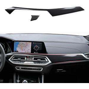 Car Dashboard Cover Panel Sticker Carbon Color ABS Decal Trim fits for BMW X5 G05 X6 G06 2019 2020 2021 2022 2023 2024 2025 2026 Interior Accessories