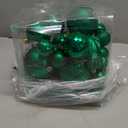 Prextex 36-Pieces Green Christmas Ornaments Set - Shatterproof, Festive Christmas Tree Balls Decorations in 3 Sizes and 6 Styles with Hanging Loops for Tree, Wreath and Dazzling Holiday Party Decor