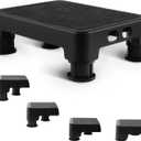 Adjustable Step Stool for Bed, Bathtub, Car and Kitchen, 4-Level Height 3.4"-5", Non-Slip Platform with 6 Anti-Skid Feet  Step Stool for Adults Seniors Kids Maternal, Black